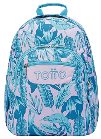 TOTTO Mochila escolar adaptable a carro plantas tropicales - Acuareles