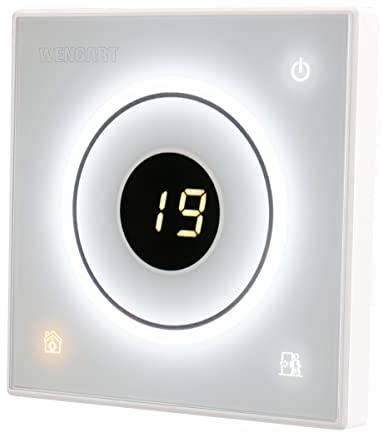 Wengart Termostato Inteligente Pantalla Táctil WG502,AC230V 16A Calefacción Eléctrica por Suelo Radiante con Sensor De Sonda 3m Blanco