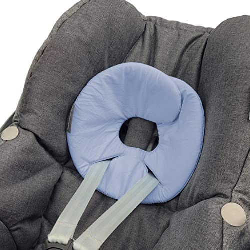 BAMBINIWELT Kopfstütze KOPFPOLSTER Kopfkissen für Babyschale kompatibel mit Maxi-Cosi Pebble und Pebble Plus (Baumwolle hellblau)