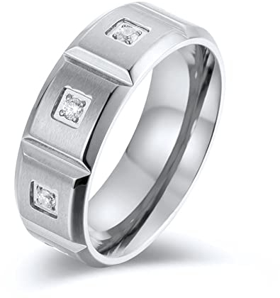 Stfery Herren Ringe Gothic, Partnerringe 57 Silber 8MM Modeschmuck Zubehör Hochzeitstag Geschenke