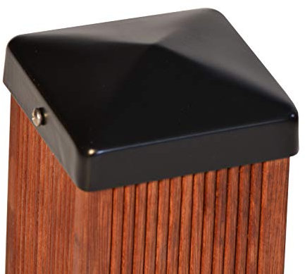 Pfostenkappe schwarz Pyramide für Holz-Pfosten inkl. VA-Schrauben (für Pfosten 7x7 cm)