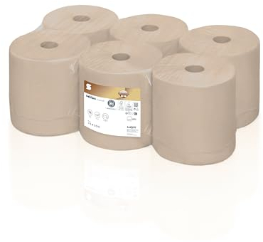 Satino PureSoft Papierhandtücher Großrolle - 2-lagig mit 170m Lauflänge für lange Serviceintervalle - weich, umweltschonend und nachhaltig aus recyceltem Karton / Verpackungsmaterial