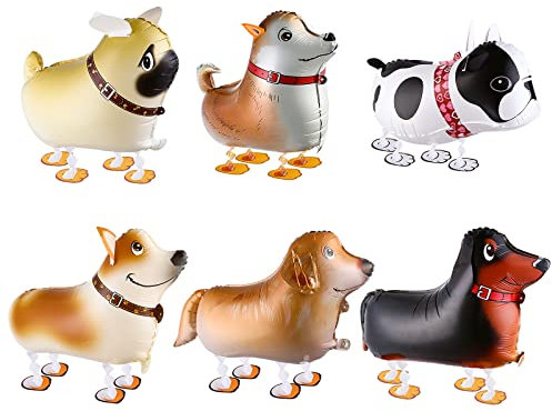 6 Pieces Dog Party Decorations - Walking Animal Balloons for Kids' Birthday Supplies - Pet Theme Decor
