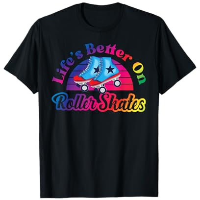 Cool Roller Skating Skate Girl 1970er Retro T-Shirt