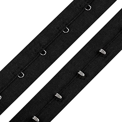 3m Haken- und Ösenband aus Baumwolle 25mm Korsettband Bodyverschluss Miederband Farbwahl