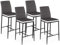 IDMarket - Lot de 4 tabourets Romane en PVC Gris Bandeau Blanc, chaises de Bar rembourrées