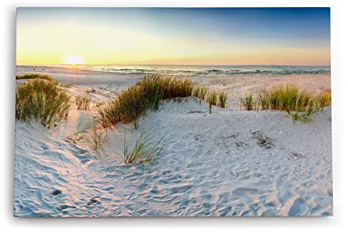 Paul Sinus Wandbild 120x80cm Ostsee Strand Sand Meer Sonnenuntergang Horizont