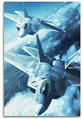 JONZA Poster F-22 Raptor Angriffsflugzeug, dekoratives Gemälde, Leinwand, Wand und Kunstbild, Familienschlafzimmer-Dekoration, 30 x 45 cm