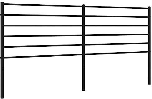 vidaXL Classy Metal Headboard - Black Sturdy Steel Construction, Fits Bed Frame with Round Tubes, 193 cm Mattress Compatible
