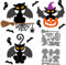BENECREAT 2 Stück Halloween Fledermaus Katze Stanzformen, Geister-Spinnennetz-Stanzschablonen Aus Karbonstahl Für Die Kartenherstellung, Dekorative Prägepapierkarte Aus Papier