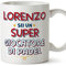 Mugffins Tazza Personalizzata in ceramica per GIOCATORE DI PADEL uomo 11 oz / 350 ml - In italiano - Sei Super - Idea regalo per compleanno, anniversario, natale, laurea