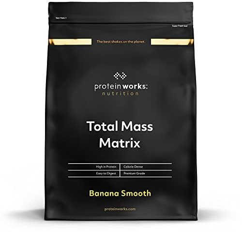 Protein Works - Total Mass Matrix | Portion de 475 calories | Masse musculaire | Prise de poids | 8 Servings | Banane Onctueuse | 1kg