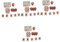 HOMSFOU 4 Sätze Erdbeere Holzschild Ornament Erdbeer-Tiertablett-Dekore Sommergirlande Holztablett Christbaumschmuck Partyschmuck Erdbeer-Stufen-Tablettverzierungen mehrschichtig Ornamente