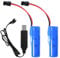 2 Pcs Li-ion Battery 3.7 V 1000MAH 1200MAH, Rechargeable Lithium Batteries with Usb Charger SM-2P Plug Connector, Universal Li-ion Battery 14500 18650 for Remote Control Cars rc Truck (1000MAH)