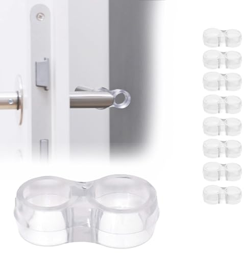 FeJu Türklinkenpuffer Transparent | 8 Stück | Türstopper Klinke, Türgriffstopper, Türklinken schutz, Türschoner