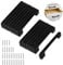 Ortviai 16 Pieza Tiradores Cocina Negro 128mm, Tiradores Armario Acero Inoxidable, con 25mm Tornillos, para Cajones de Muebles de Puerta Corredera