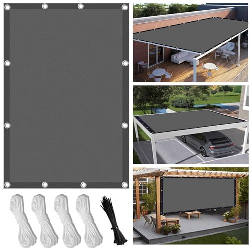 Sonnensegel Balkon Ohne Bohren 1X2m Segeltuch Meterware, Seitenschutz Balkon Ohne Bohren inkl Befestigungsseile, UV-Schutz, Wetterfest für Garten Terrasse