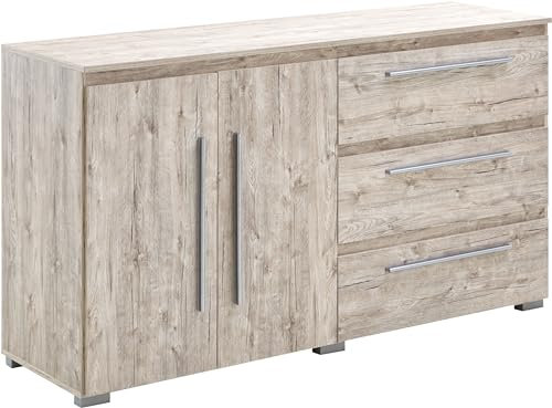 Arthur Berndt Moderne Kommode 2 Türen 3 Fächern 3 Schubkästen Sideboard Lowboard Sand Eiche