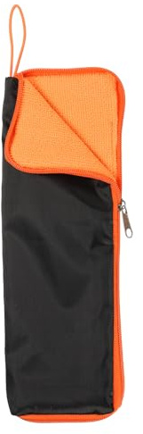QUARKZMAN Sac pour Parapluies Mouillés 30 x 10 cm en Fibre Ultrafine Orange | Housse Parapluie Pliant de Protection, Réversible, Étui Portable et Étanche pour Voyage Maison Extérieur
