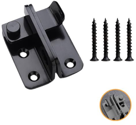 Garden Gate Latch, Small Bolt Lock, Tiny Padlock Hasp, Internal Door Lock, for Wooden Gates Garden Shed Cupboard Pet Cage, 1.77x0.78inch/45x20mm(Black)