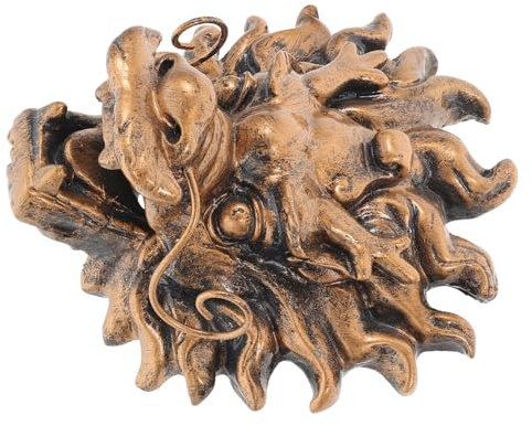 KITANDOVE Atemberaubender Drachenkopf-Brunnen aus Kunstharz großer Garten-Wandbrunnen für die Hinterhof-Villa