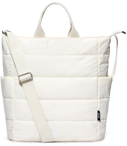 KALIDI Crossbody Handtasche Puffer Bag Damen Shopper Quilted Tote Bag Große Schultertasche mit Reißverschluss für Arbeit,Einkauf，Schule