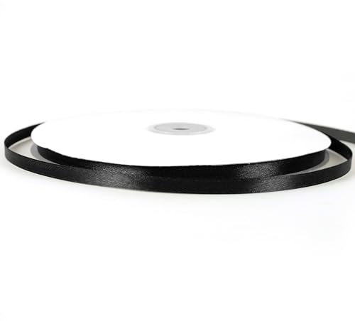 Ruban de satin noir 6 mm – 91 m, emballage cadeau et décoration
