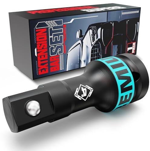 KIRXST 3/4 Impact Socket Extension Bar, Drive Extension Bar 100 mm CR-V Steel Wrench Extender for Manual Pneumatic Torque Wrench