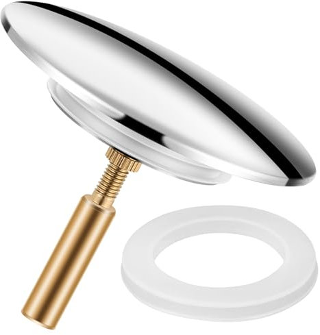 Badewannenstöpsel,Universaler ⌀ 70 mm Verstellbar, Rostfrei, Messing mit Chrom-Finish,Doppel-Dichtung,für alle Badewannen