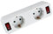 Adaptador 2 Tomas con 2 interruptores,Distribuidor ladron con Interruptor.
