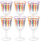 Talking Tables Lot de 6 verres à vin aux couleurs de l'arc-en-ciel à rayures pour vin, prosecco, eau, jus, cocktail, été, fête d'anniversaire, restaurant, restauration, barbecue, 240 ml