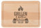 Großes Brotzeitbrett, Schneidebrett aus Buchenholz, mit Gravur 'Grillen', 30x20x1,5cm und Saftrille. Geölte Oberfläche hochwertige Lasergravur (Grillen, Chillen, Bierchen)