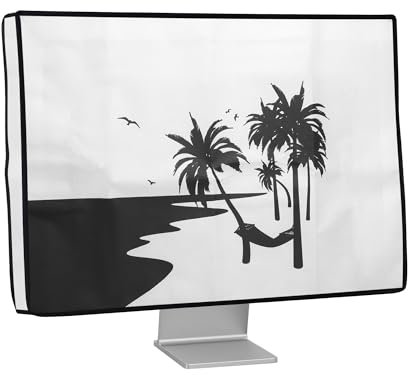 kwmobile Computer Monitor Cover Compatible with 31-32 monitor - Relax in hammock Black/White, Dust Covers for Computers