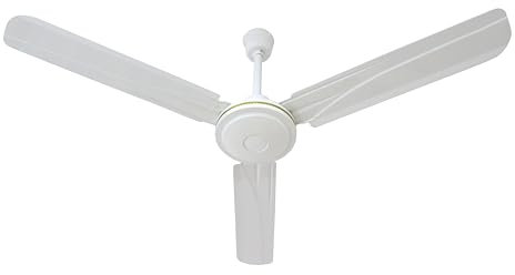 Dimensione Elettronica S.R.L. Ventilatore da Soffitto melchioni con 3 Pale, 5 Velocità, Diametro 120 cm, 65 W di Potenza, Comando Filare a Parete, Colore Bianco, MF 2215AS