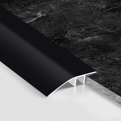 Aluminum Floor Transition Strip Door Threshold Bar, Bridge for Doorways Between Tile and Laminate Planks, Bridge The Height Between 6-12mm (Black,0.9m × 4.3cm)