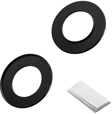 BCMCZCDC 1 Stück Step Up Ring Filter-Adapterring 49-77mm,Objektiv-Adapterring für Filter aus Aluminium-Legierung in Flugzeugqualität+1pcs Objektivreinigungstuch (49-77mm)