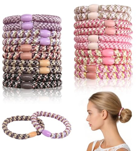 20 stycken hårsnoddar för flickor, piggsvansgummi för flickor, hårsnodd Scrunchie hårsnoddar små piggsvansgummi damer för kvinnor tjockt lockigt slätt hår