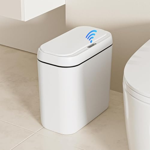 Gaethra Pattumiera Automatica 15L Silenzioso Pattumiera Smart Trash Can Pattumieras Sensore Pattumieras Intelligente Impermeabile & Ricarica USB per Cucine, Uffici, Soggiorni e Bagni