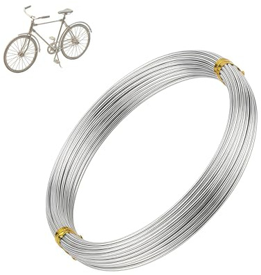 20 Gauge 0.8mm Silver Aluminum Craft Wire,32.8 Feet Bendable Metal Wire | 32.8 Feet Bendable Metal Wire for jewellery making,Sculpting, Bike Modelling,Making Dolls Skeleton,Floral Making