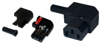 Loops IEC Female C13 Side Exit Right Angled 10A Connector Plug - Kettle Socket 90 Degree