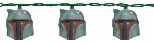 STAR WARS Kurt Adler 10-Light Boba Fett Helmet Light Set
