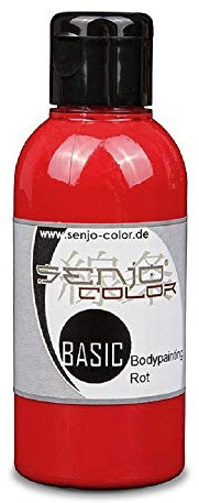 Senjo Color Basic Bodypainting I color de cara y cuerpo I cosméticos, dermatológicamente probado I carnaval, disfraces I 75 ml I rojo