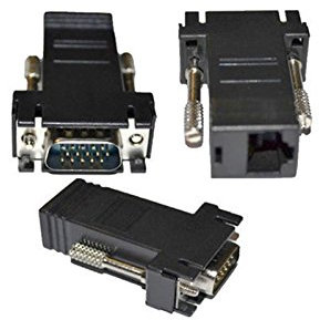 ICT CONVERTITORE Adattatore da VGA Maschio A LAN VGA TO LAN Cat 5 5e RJ45