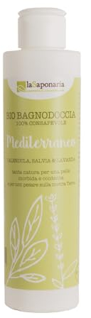 La Saponaria | Gel de Ducha Mediterráneo 200 ml – Natural, Ecológico y Vegano – Limpiador Nutritivo y Calmante para Todo Tipo de Piel (Salvia y Lavanda)