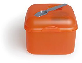 Excelsa Take Away Behälter Polypropylen Salatschüssel 14x14x11 cm Arancio, Grigio