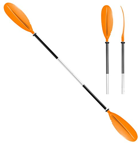 HEIMUNI Kayak Paddel Alu Doppelpaddel Sup Paddel 222cm Paddel Schlauchboot für Kajak, Schlauchboot, Kanu, Kanadier Boot Ruderboot (Orange)