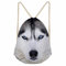 chaqlin Husky Kordelzug-Taschen für Jungen, Tierdruck, Schulranzen, Rucksack, Kinder, Freizeit, Sport, PE Taschen für Jugendliche