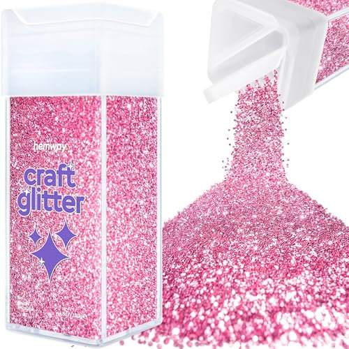 Hemway Premium Craft Glitter Shaker - Rose Pink | Fine Metallic Flake Sequins for Resin & Epoxy Crafts | Craft Supplies for Festival, Tumblers, Body, Face, Eye & Nail Art | 130 g