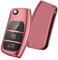 OATSBASF Autoschlüssel Hülle Geeignet für Ford Fiesta Focus Galaxy Fusion Mondeo C-Max S-Max Bantam,Seat 3-Tasten Schlüsselhülle Cover TPU Schlüsselbox (Rosa-Streifen)