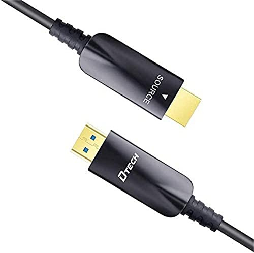 DTech 10 m HDMI Glasfaser Kabel 4K 60 Hz 1080p HD Video 3D ARC HDCP CEC Hochgeschwindigkeits Langkabel für Computer monitor TV Projektor (32 Fuß, schwarz)